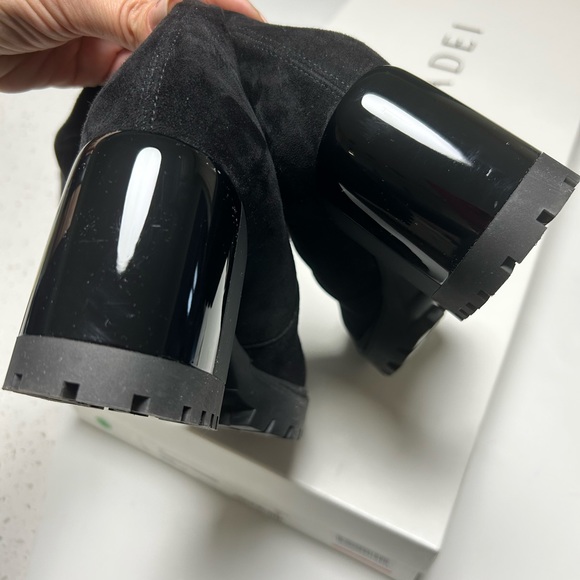 Casadei Over the Knee Thigh high chunky boots black suede sz 38 - Picture 8 of 10